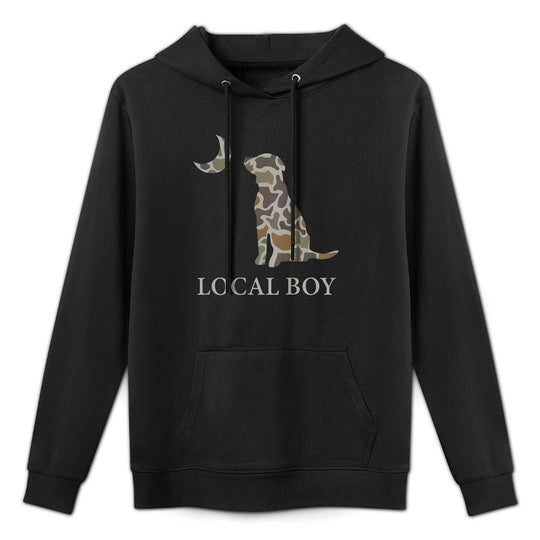Camo Southern Local Boy Duck Hunting Black Lab Outdoor Men Casual Wear Hoodie