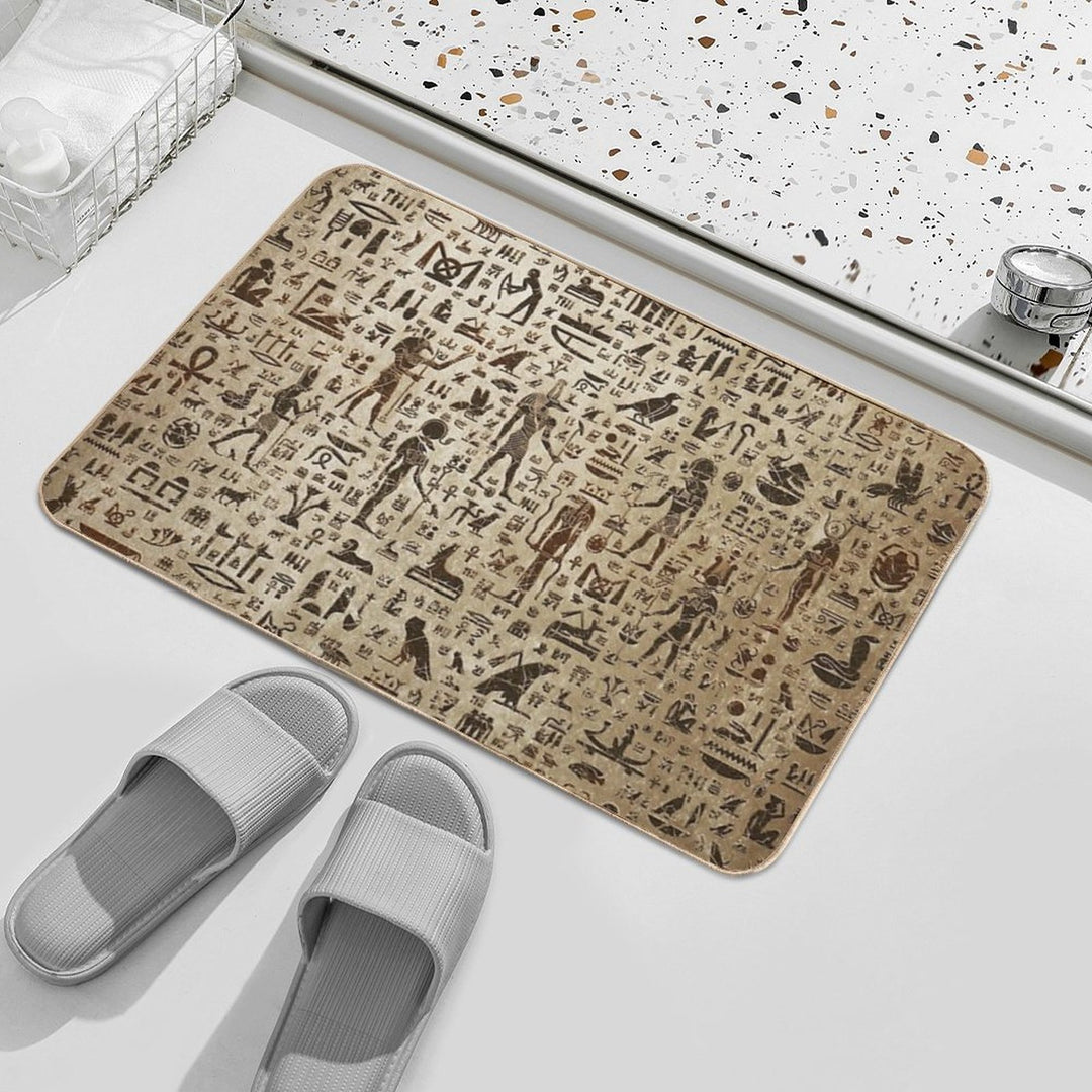 Ancient Egyptian Gods And Hieroglyphs - Vintage And Gold Durable Bath Mat