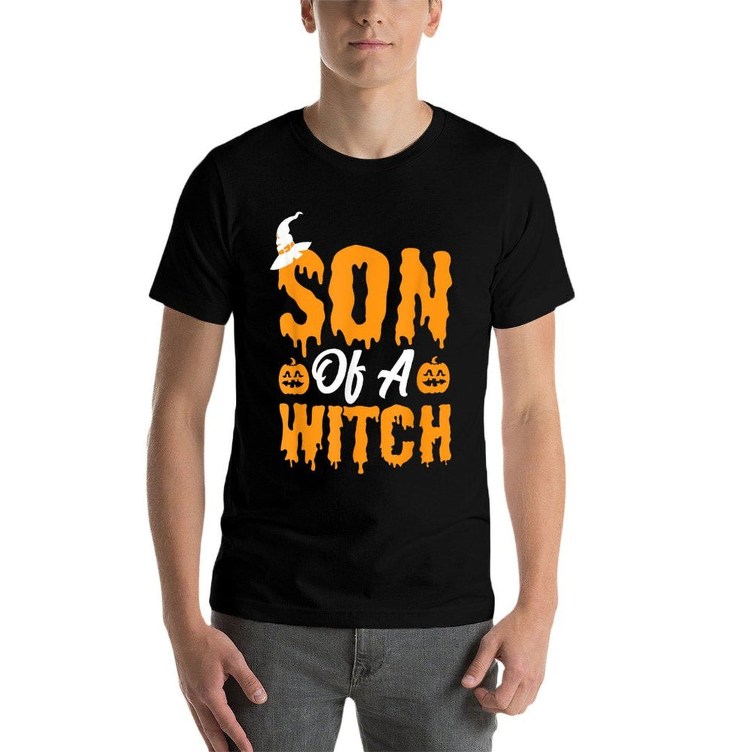 Son of A Witch Halloween Trick Or Treat Boys Wizard  High-quality Stitching T-Shirt