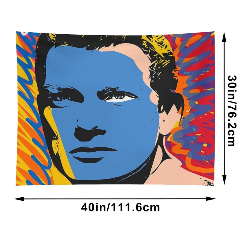 Pop Graffiti Art Portrait of A Vintage French Actor Tapestry