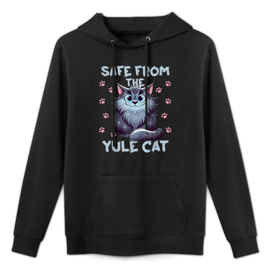 Safe From The Yule Cat Jolakotturinn Icelanic Folklore for Men Women Kids Casual Wear Hoodie