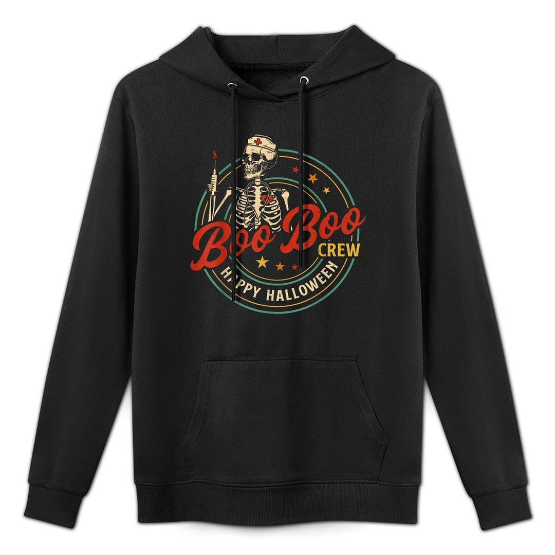 Halloween Nurse Funny Skeleton Boo Boo Crew Vintage All-Day Comfort Hoodie