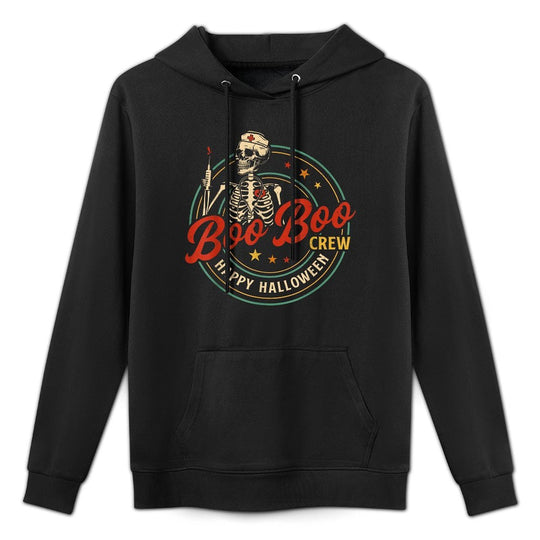 Halloween Nurse Funny Skeleton Boo Boo Crew Vintage All-Day Comfort Hoodie