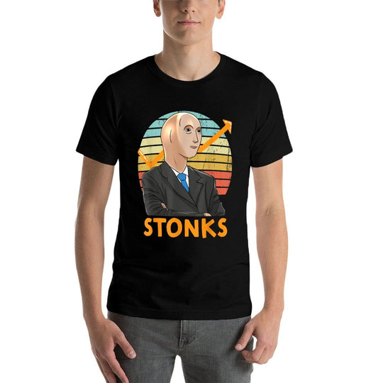 Stonks Guy Dank Meme Funny Stock Broker Stonks Guy Dank Meme  Slim-fit Cut T-Shirt