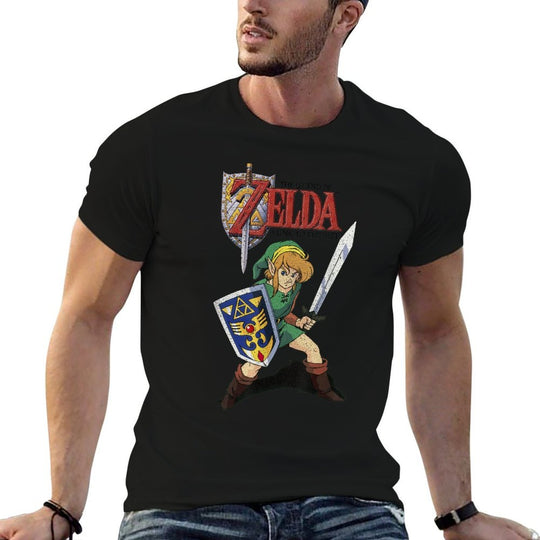 Legend of Zelda Grey Cartoon Art - Crew Neck, Classic Fit,  Odor-resistant T-Shirt