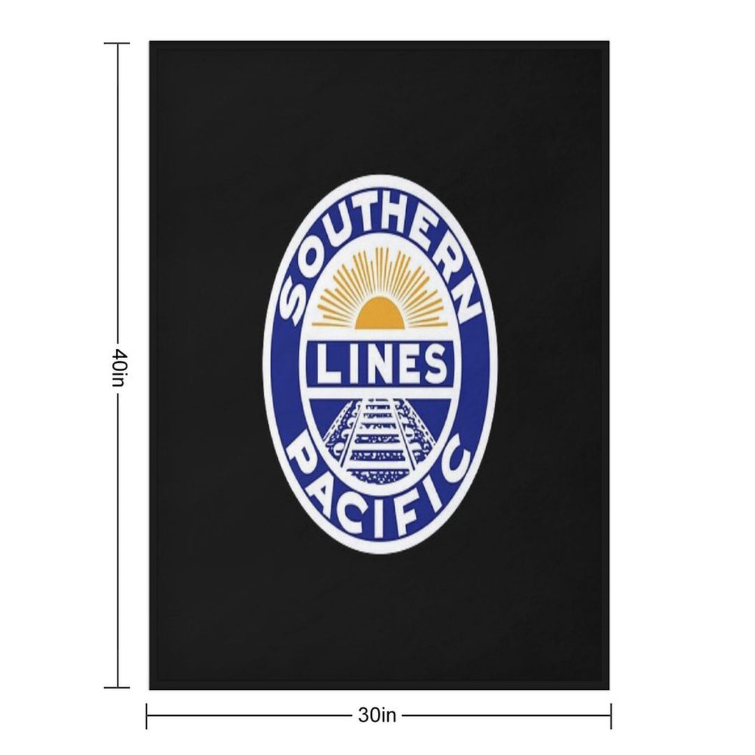 Vintage Southern Pacific Lines Railroad Compact Throw Blanket