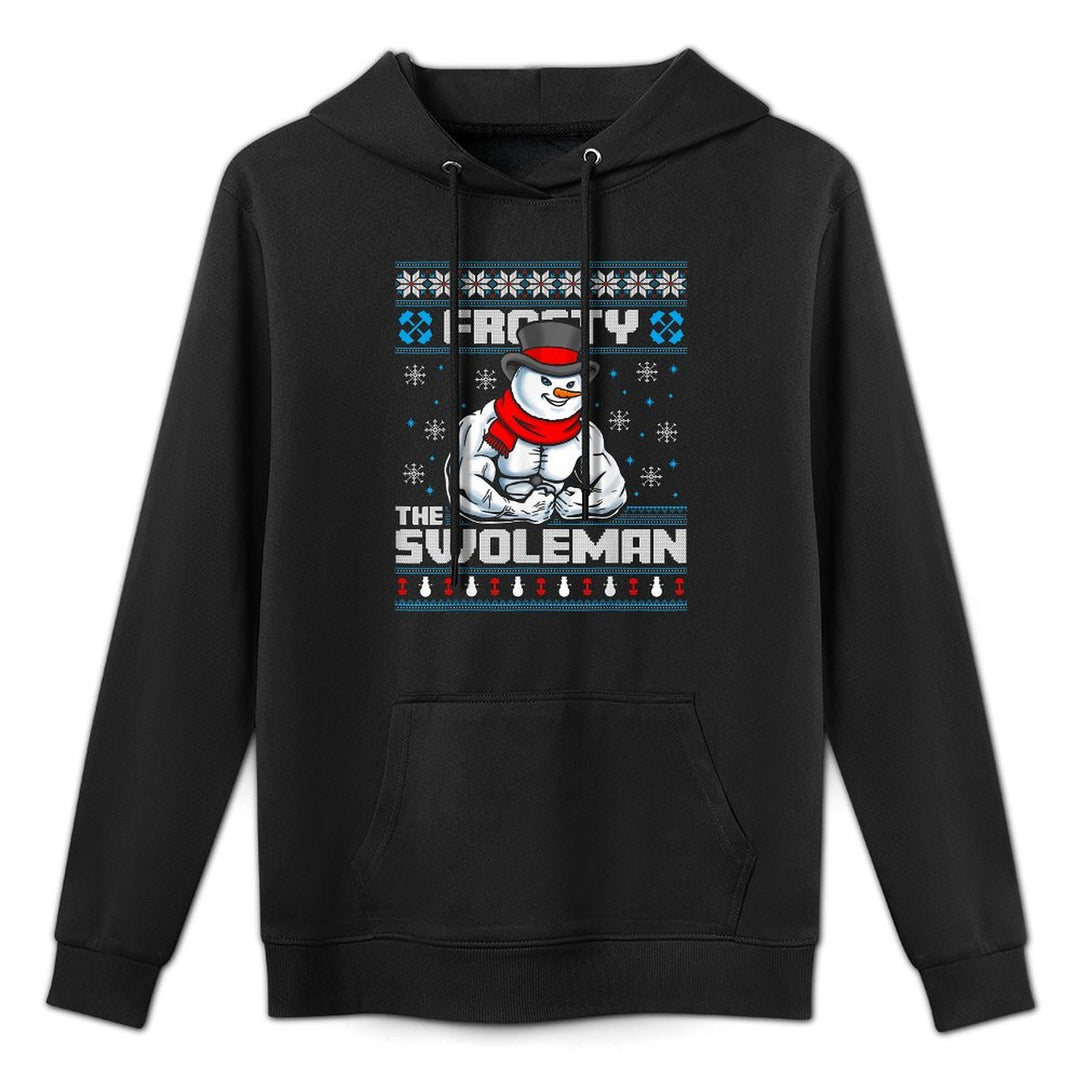 Frosty Swoleman Funny Christmas Workout Gym Weight Lifting Customizable Surface Hoodie