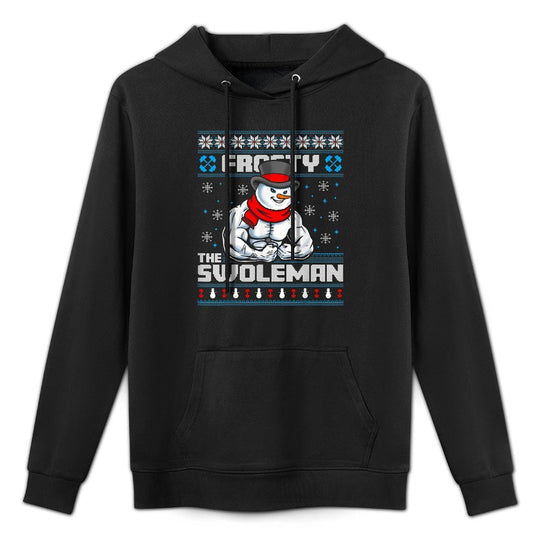 Frosty Swoleman Funny Christmas Workout Gym Weight Lifting Customizable Surface Hoodie