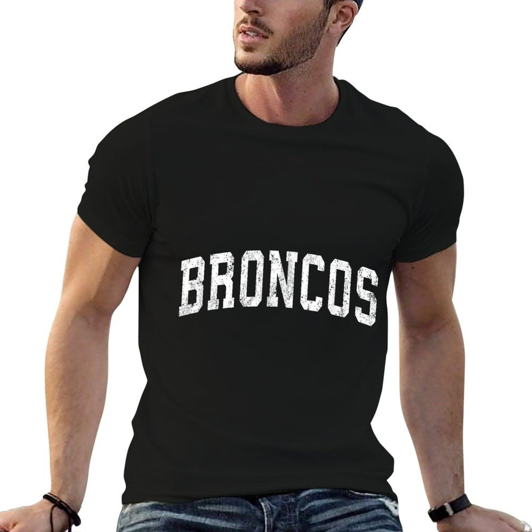 Broncos Mascot Vintage Athletic Sports Name Design  Trendy Pattern T-Shirt
