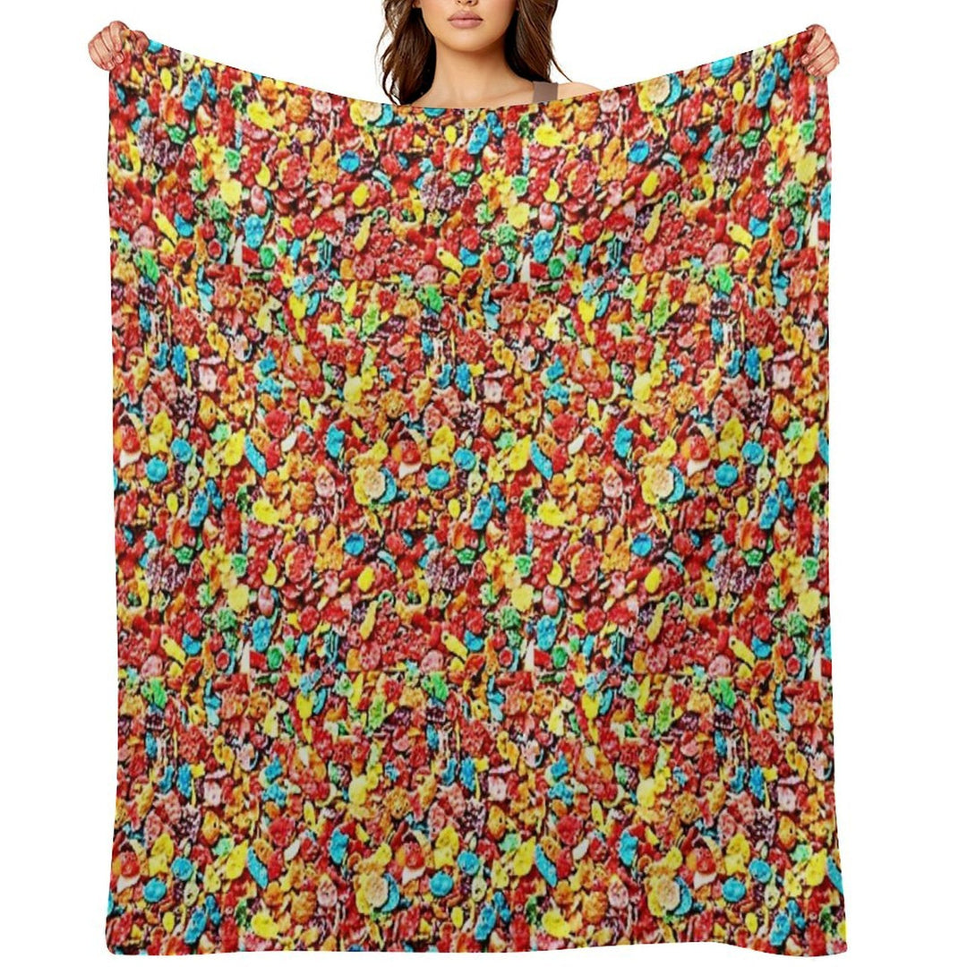 Fruity Cereal Quick-dry Throw Blanket