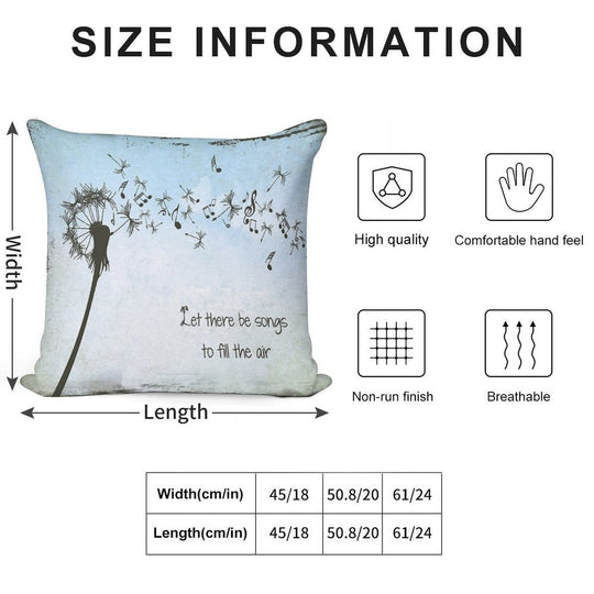 Song Lyrics - Ripple - Art Soft Hidden Zipper Throw Pillow