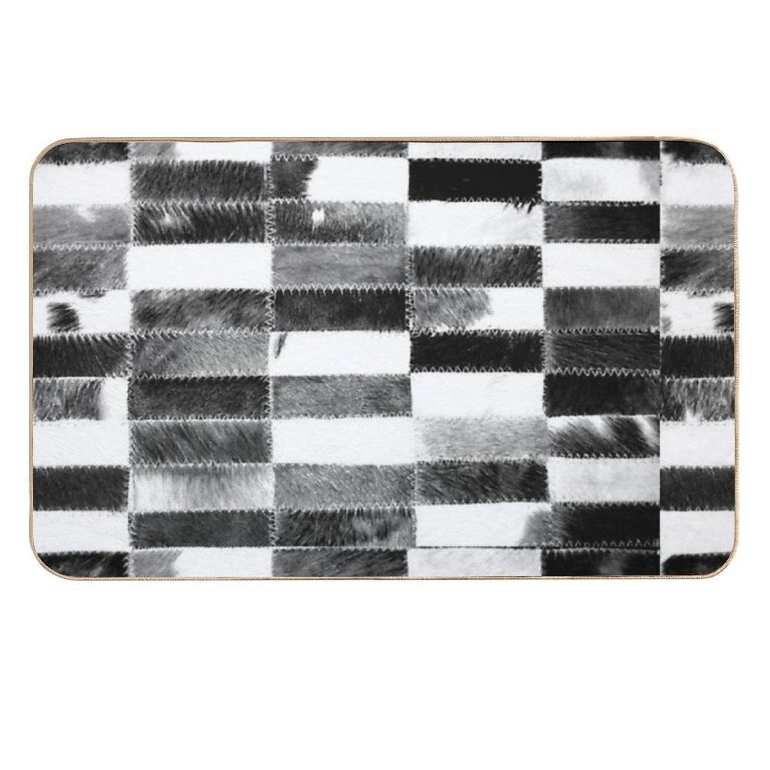 Patchwork Cowhide Rug  Absorbent Bath Mat