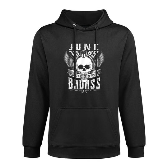 50th Birthday Gift June 1969, Badass Biker Style Shrink-Resistant Hoodie