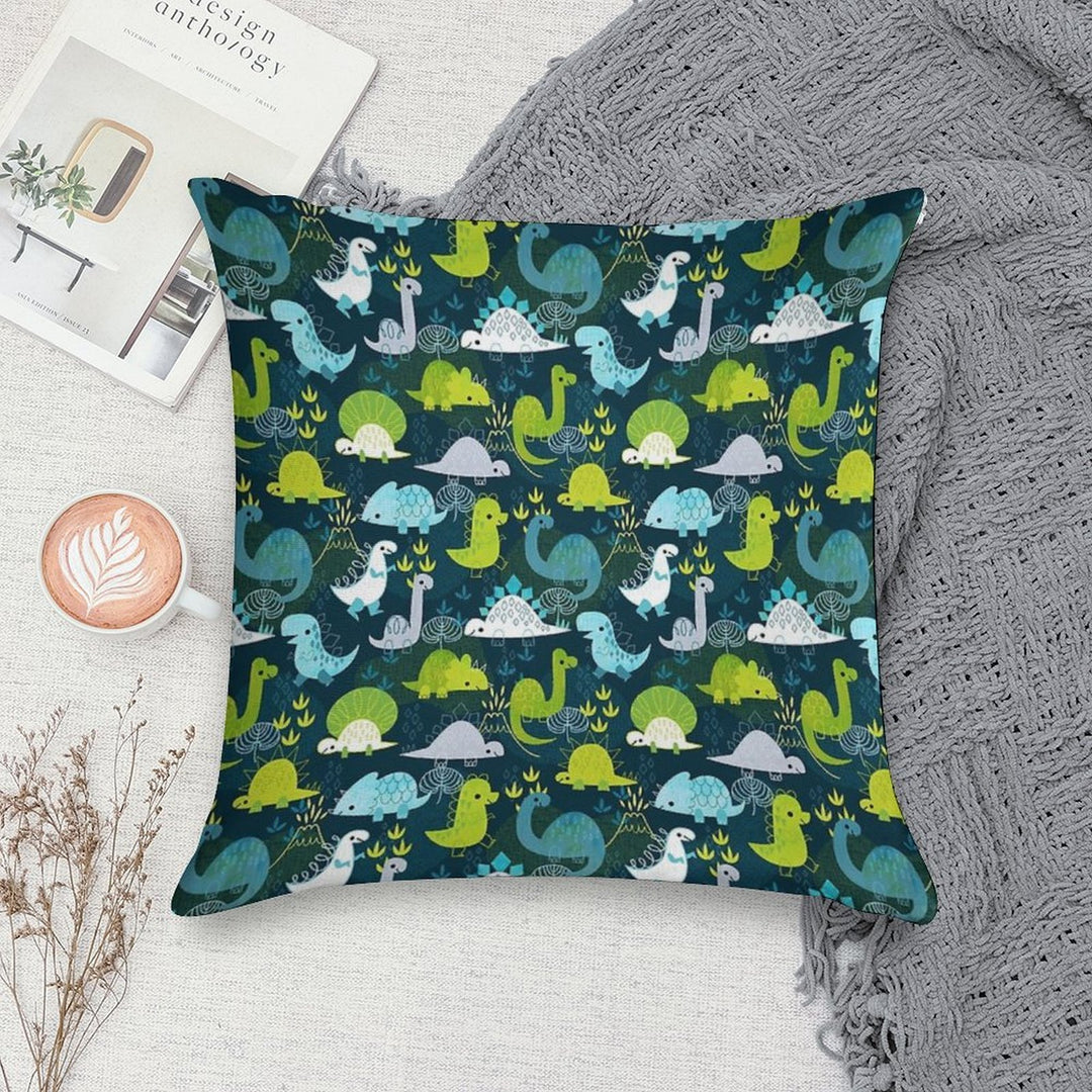 Dinosaurs Soft Fade-Resistant Throw Pillow