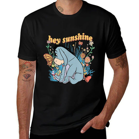 Winnie The Pooh - Hey Sunshine Eeyore  Rolled Sleeves T-Shirt