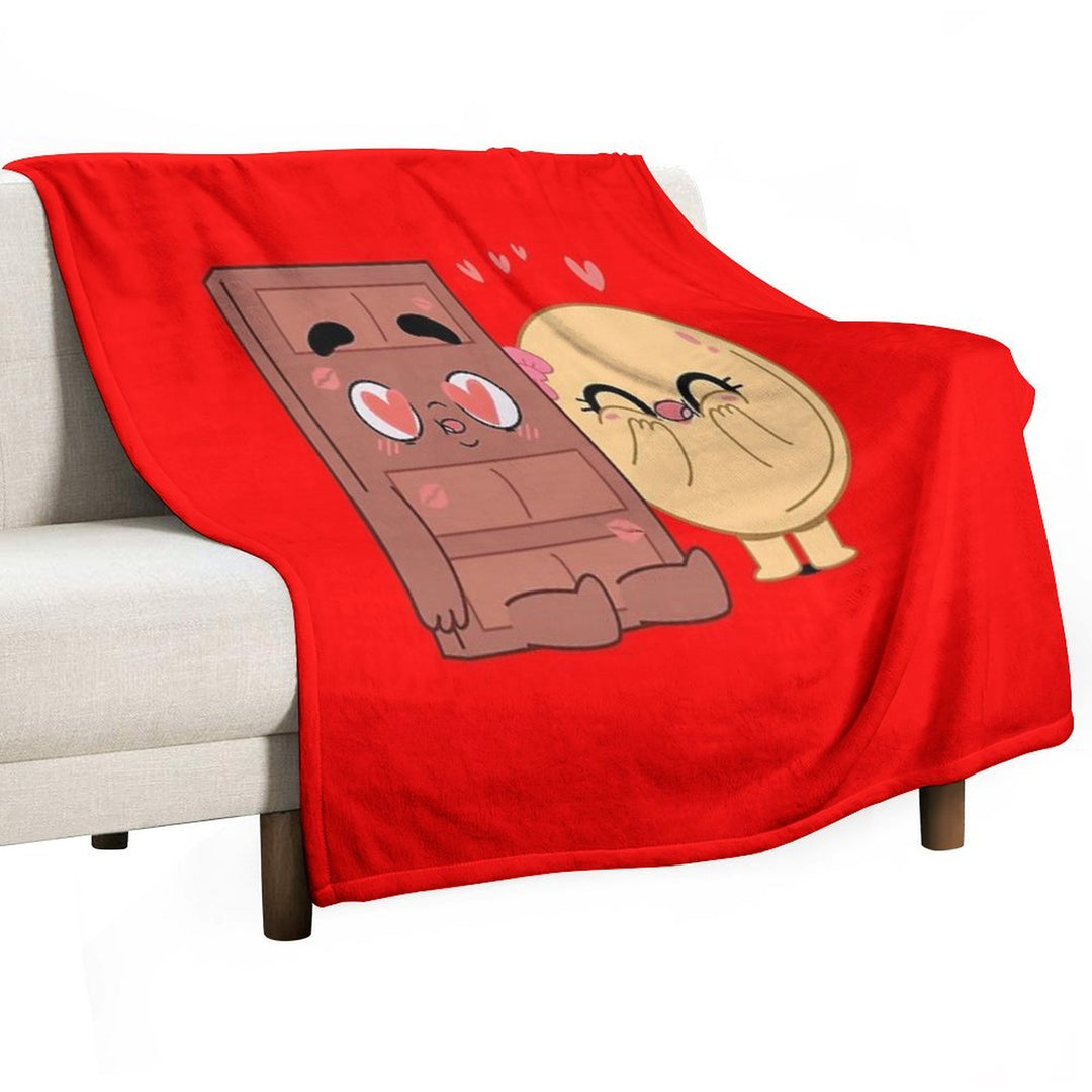 Choco And Pancake Couples Love Wrinkle-free Throw Blanket