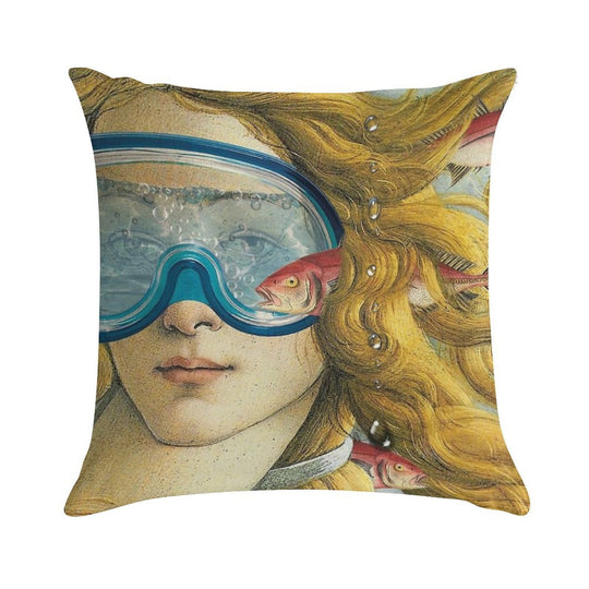 Just Keep Swimming Soft Reinforced Edging Throw Pillow