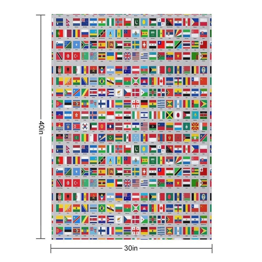 All of The Current World Flags Every Nation Eco-conscious Throw Blanket