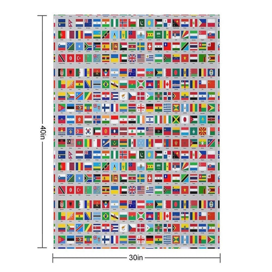 All of The Current World Flags Every Nation Eco-conscious Throw Blanket