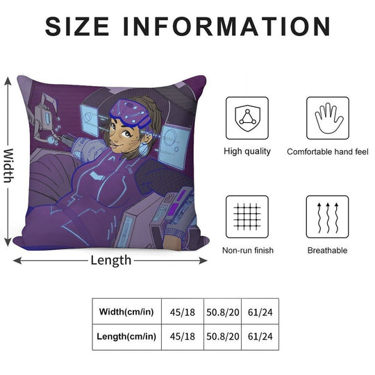 Cy_b0rg Gal Soft Home Decor Throw Pillow