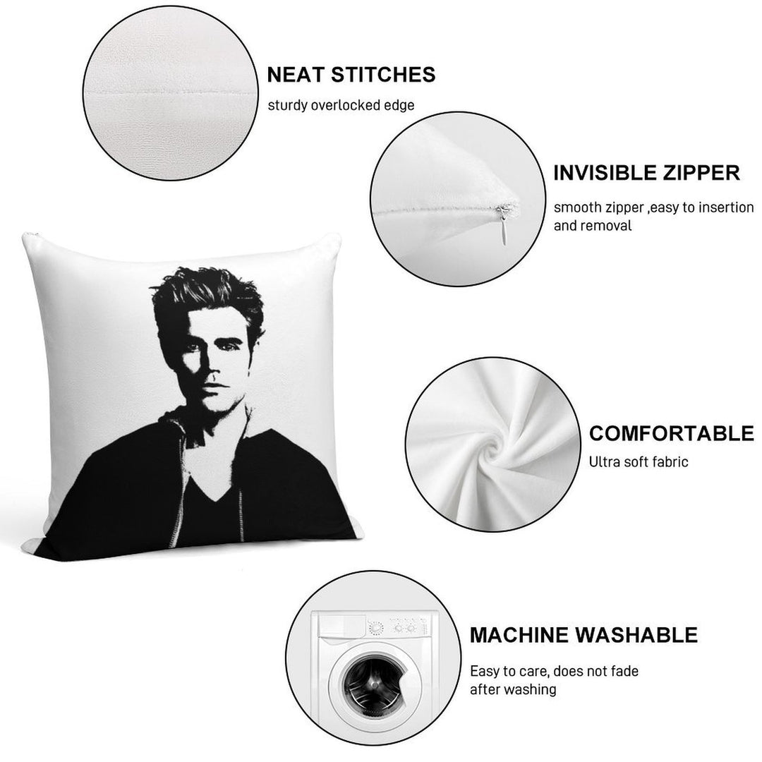 Paul Wesley Felt Soft Ultra-Soft Texture Throw Pillow