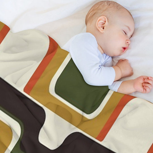 Mid-Century Modern Meets 1970s Plush Throw Blanket