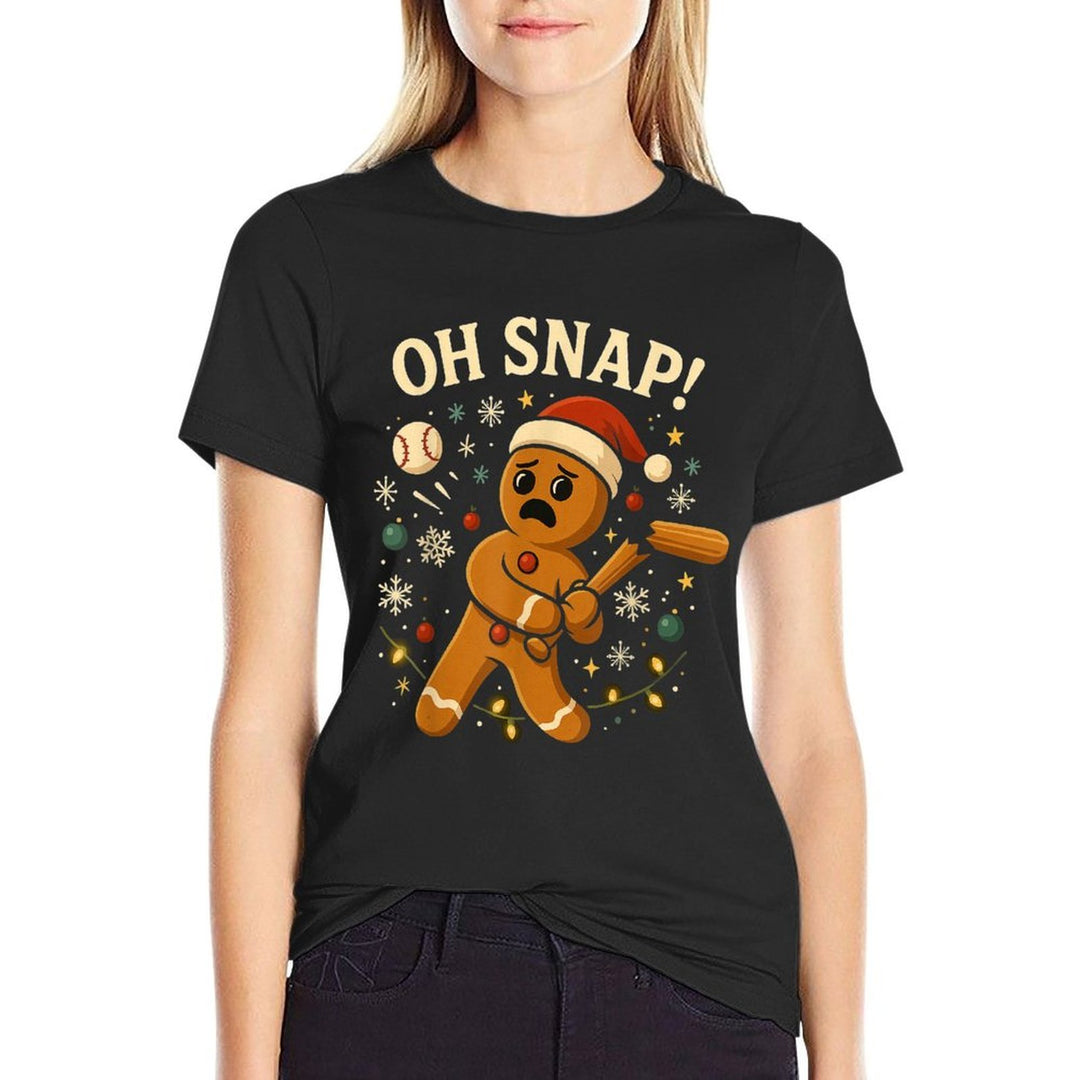 Oh Snap Gingerbreadman Christmas Baseball  Eco-friendly Material T-Shirt