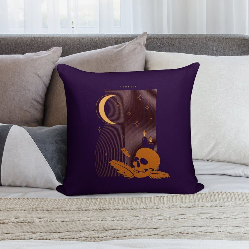 Modern Pagan Samhain Memento Mori Soft Style Accent Throw Pillow