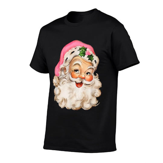 Funny Vintage Pink Santa Claus Pink Christmas Design Xmas  Affordable Price T-Shirt