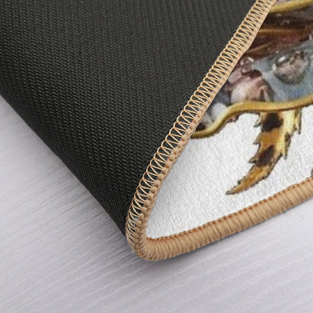 Art History Collage Rose with Tiger Leaves  Pet-Safe Bath Mat