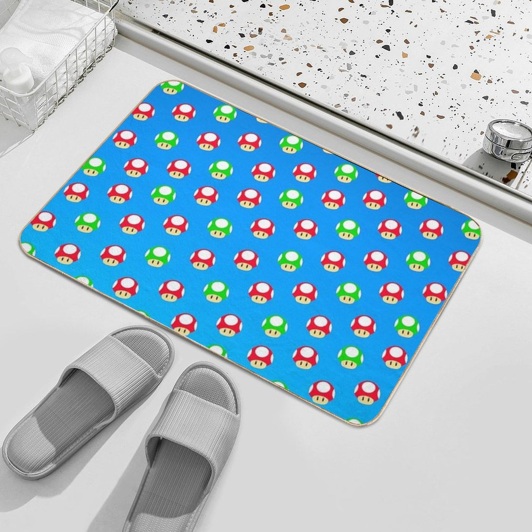 Red And Green Mushrooms  Rapid-Drying Bath Mat