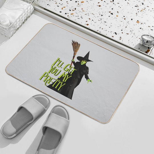 Funny Vintage Witch L'll Get You My Pretty  Long-Lasting Bath Mat