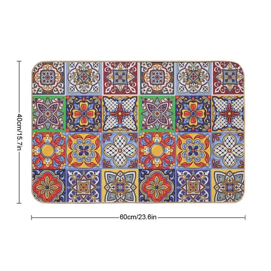 Talavera Pattern One  Rapid-Drying Bath Mat