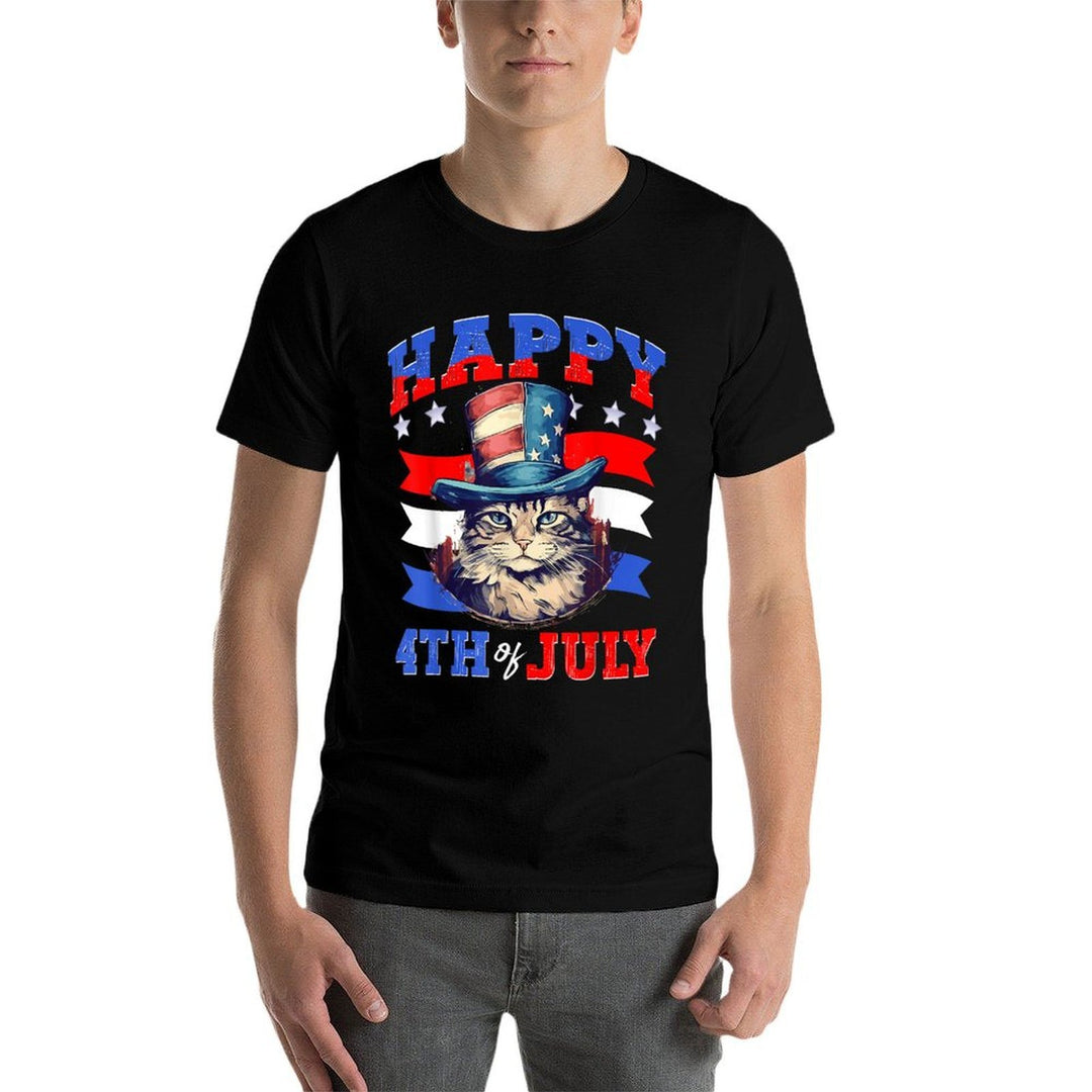 Party 4th Of July Cat  Soft T-Shirt