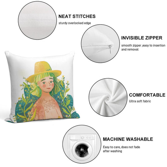 Flower Welsh Power Soft Warmth Comfort Throw Pillow