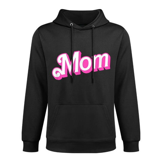 Mom Pink & White Overlapping Font Halloween Costume Pilling-Resistant Hoodie