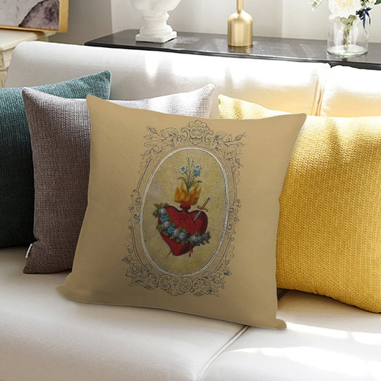 Sacred Heart of Mary Soft High-Density Material Throw Pillow