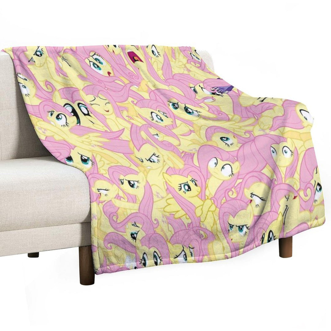 Fluttershy Mess Travel-friendly Throw Blanket
