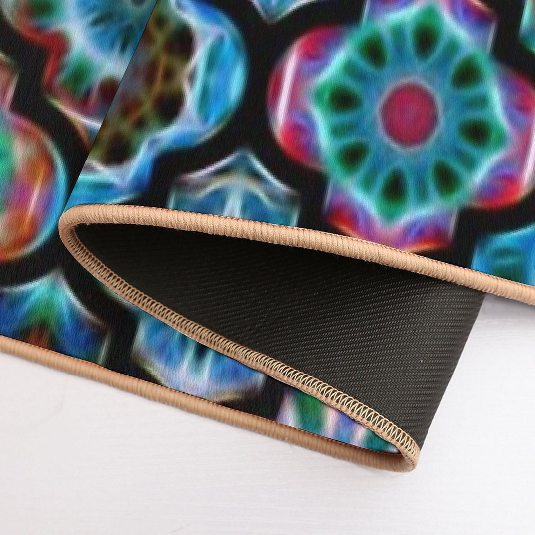 Moroccan Tile Glowing Pattern  Dirt-Trapping Bath Mat