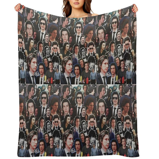 Assorted Adam Driver Collage Eco-conscious Throw Blanket