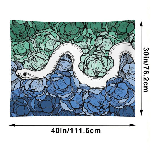 Seafoam Peony Garden Tapestry