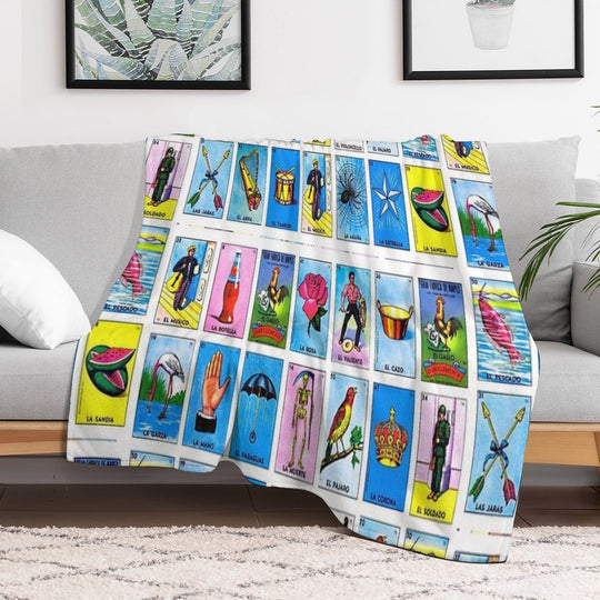 Lottery  Mexican Bingo Wrinkle-free Throw Blanket
