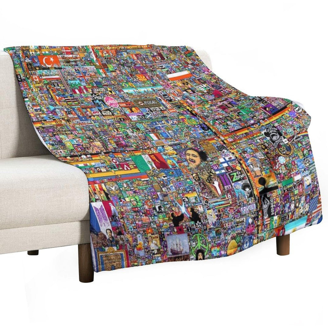 Reddit Place Rplace Sustainable Throw Blanket