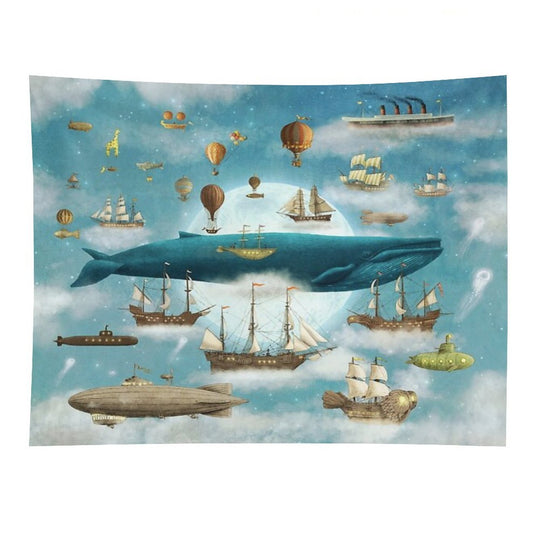 Ocean Meets Sky - Book Art Tapestry