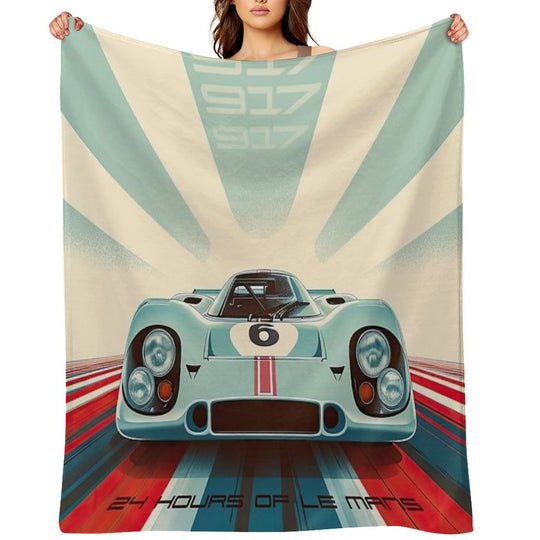 Porsche 917 24 Hours of Le Mans Race Car Gift-ready Throw Blanket