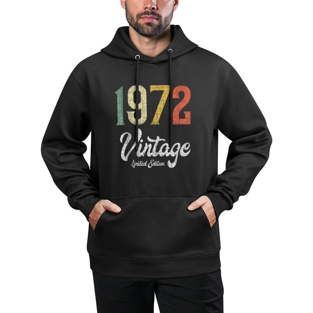 Vintage 1972 Limited Edition 50th Birthday Medium-Weight Fabric Hoodie