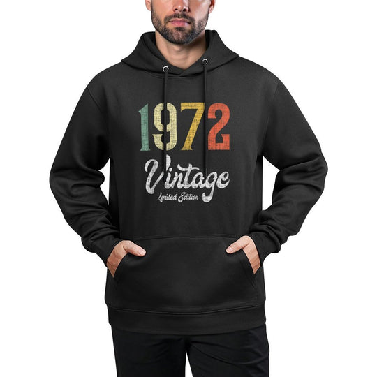 Vintage 1972 Limited Edition 50th Birthday Medium-Weight Fabric Hoodie