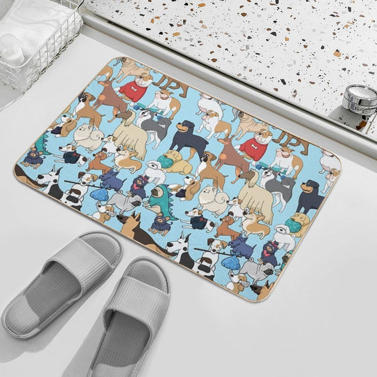 Dogs of The World  Easy Maintenance Bath Mat