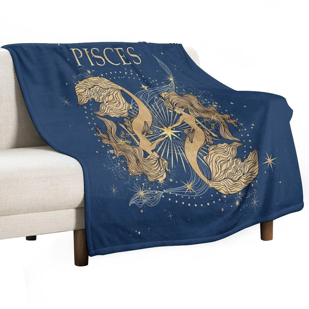 Pisces Zodiac Woman Lightweight Throw Blanket