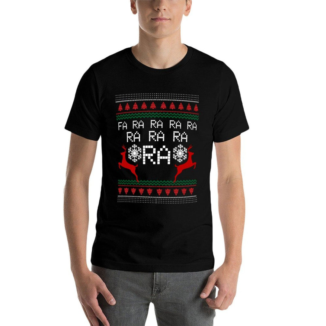 FA RA RA RA RA CHRISTMAS SWEATER T SHIRT-LONG SLEEVE SHIRT  High-quality Stitching T-Shirt